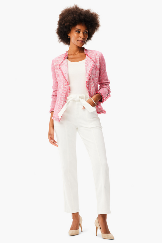 Belted Straight Ankle Jeans