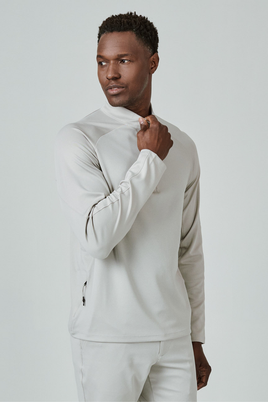 A Game Quarter Zip Pull Over - Tan