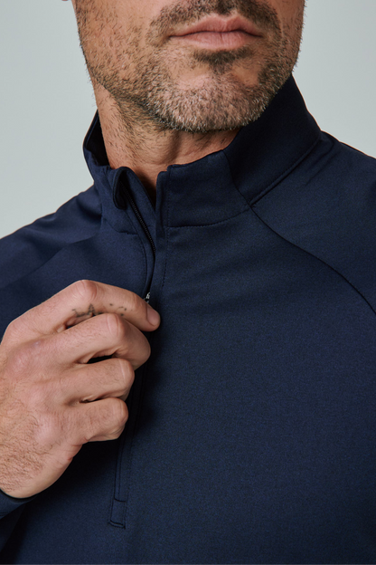 A Game Quarter Zip Pull Over - Navy