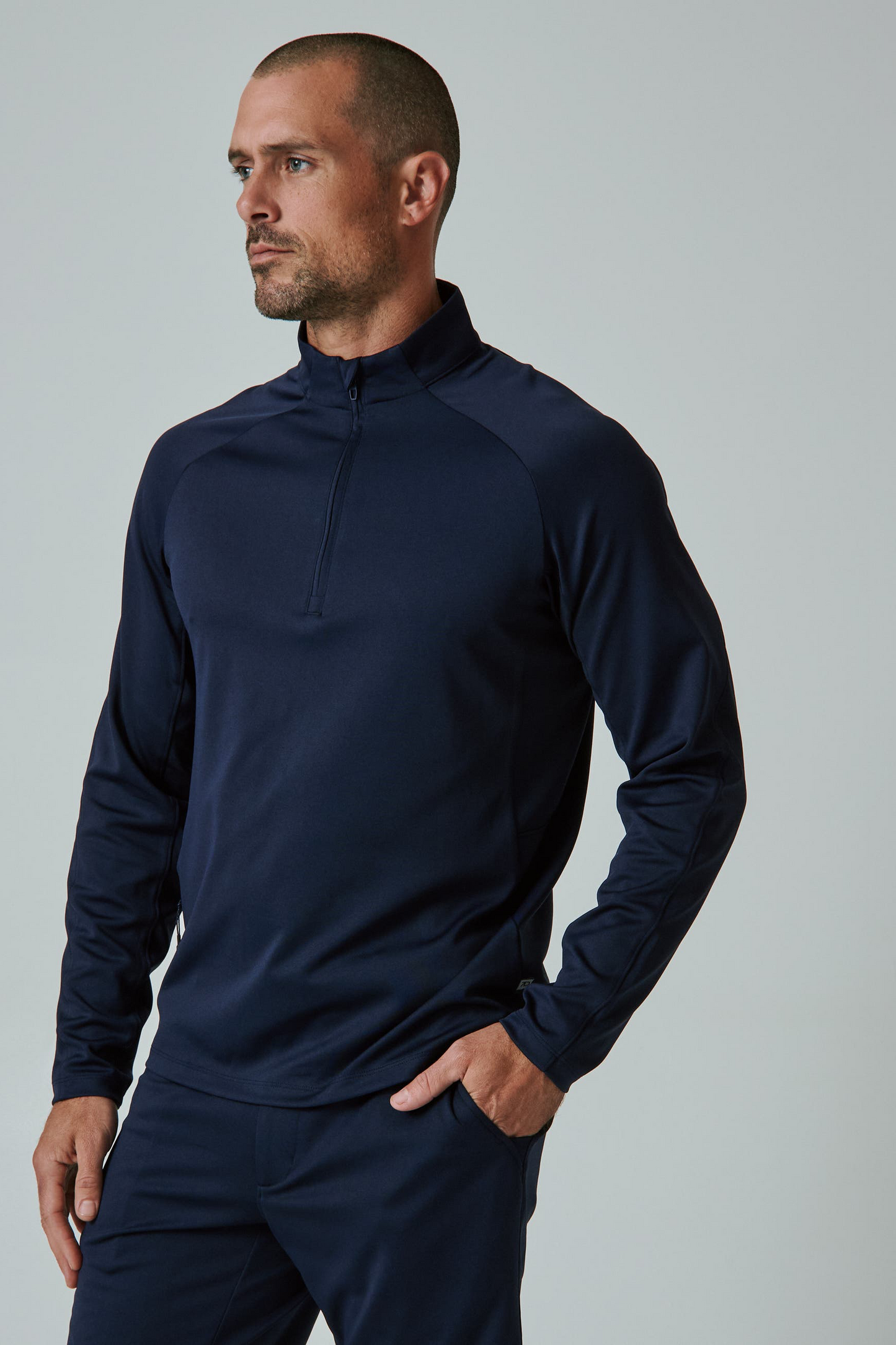 A Game Quarter Zip Pull Over - Navy