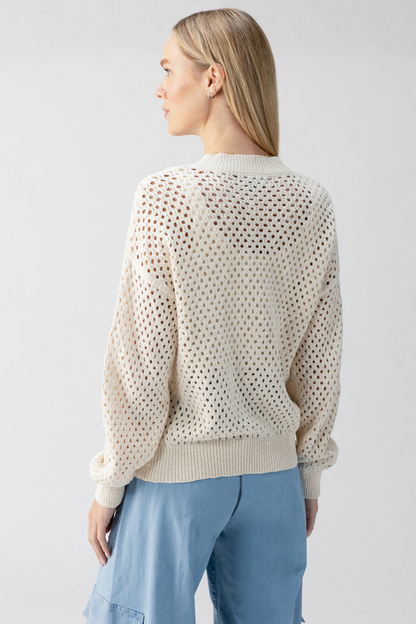 Stepping Out Bomber Sweater Jacket-Eco Natural