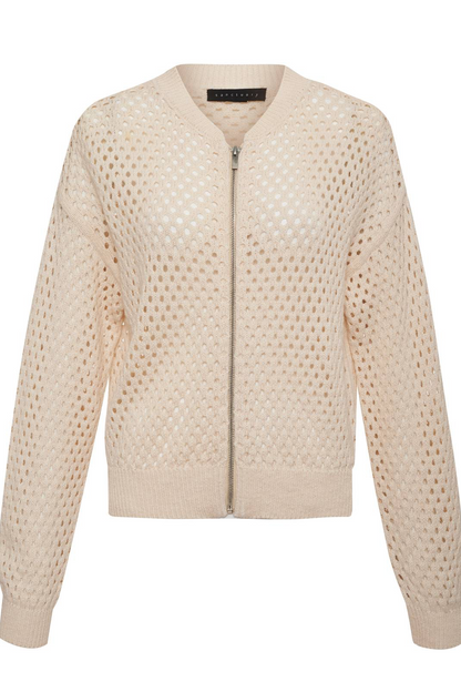 Stepping Out Bomber Sweater Jacket-Eco Natural
