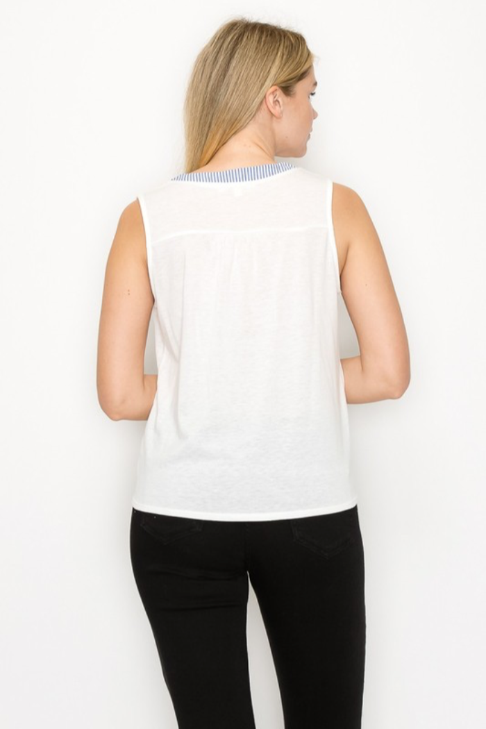 Tie Front Sleeveless Top