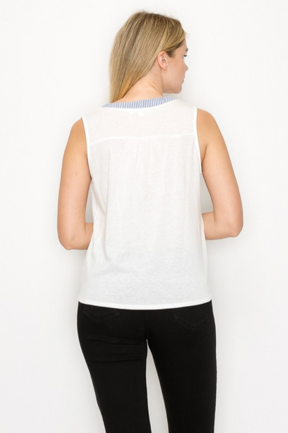 Tie Front Sleeveless Top