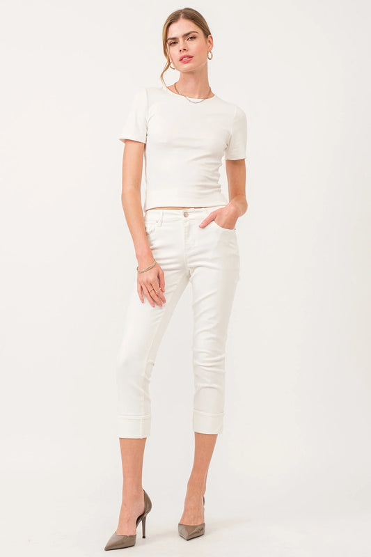 Blaire High Rise Cuffed Slim Straight Jeans
