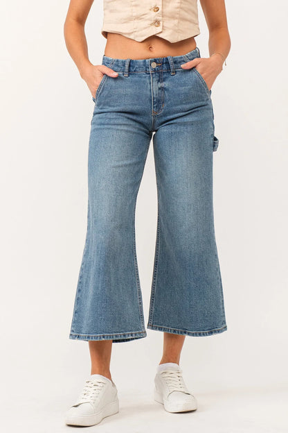 Audrey Super High Rise Cropped Wide Leg Jeans