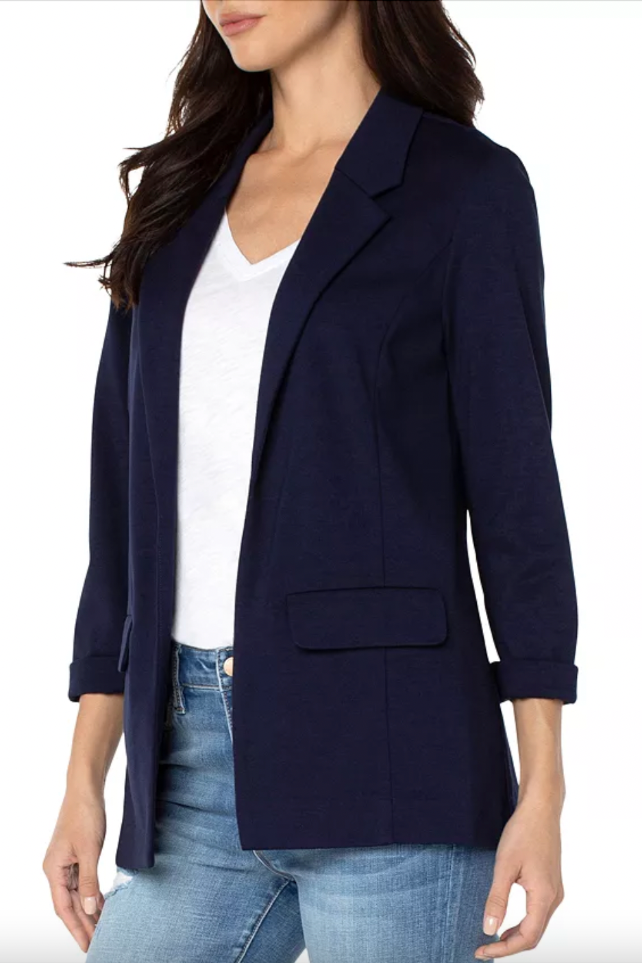 Boyfriend Blazer W/ Princess Darts - Cadet Blue