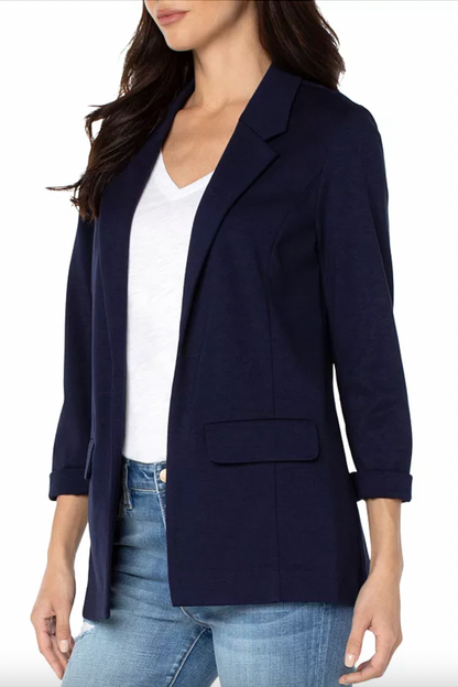 Boyfriend Blazer W/ Princess Darts - Cadet Blue