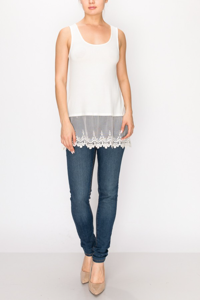 Tank Top With Lace Layer
