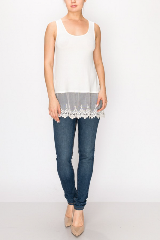 Tank Top With Lace Layer