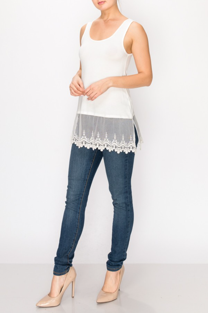 Tank Top With Lace Layer
