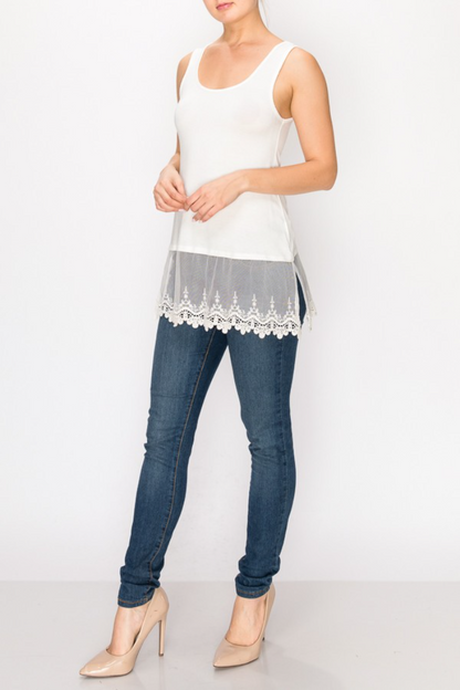 Tank Top With Lace Layer