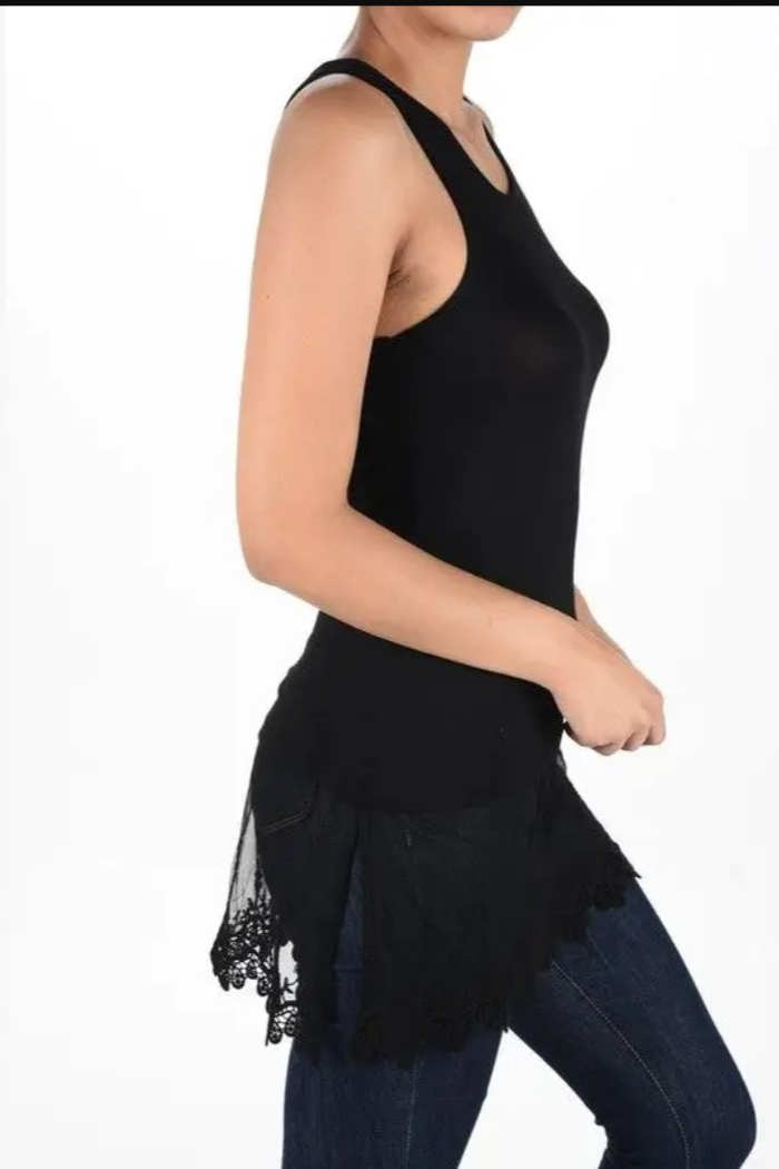 Tank Top With Lace Layer