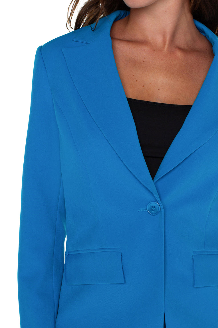Notch Collar Blazer- Diva Blue