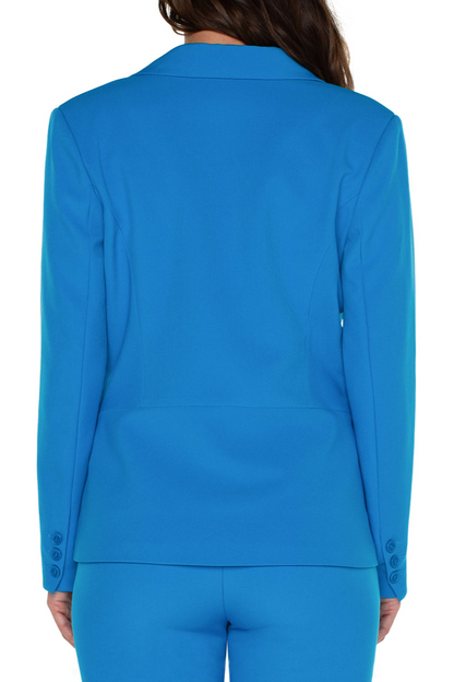 Notch Collar Blazer- Diva Blue
