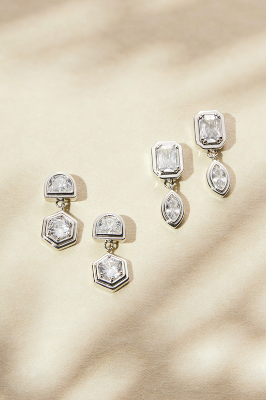 Stellar Bezel Studs Set - Silver