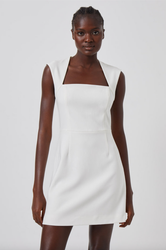 Whisper Ruth Square Neck Dress - White