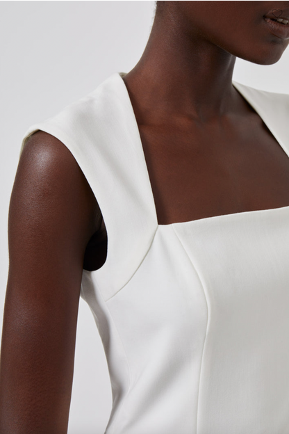 Whisper Ruth Square Neck Dress - White