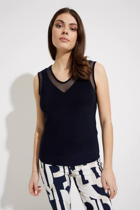 V-Neck Sleeveless Top- Black