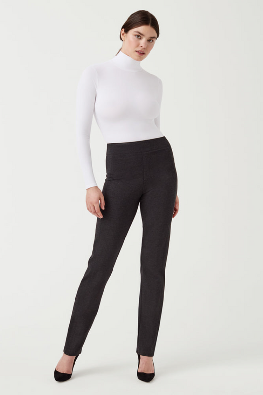 The Perfect Pant Slim Straight- Charcoal Heather