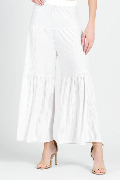 Ultra Soft Pleated Pull-On Tiered Skirtpants