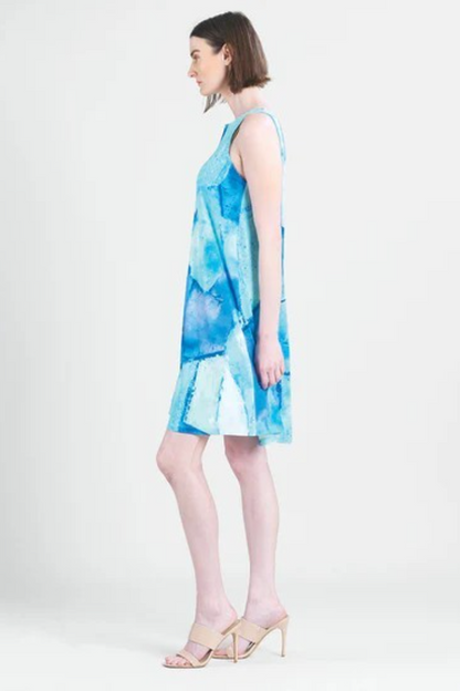 Abstract Print Swing Dress