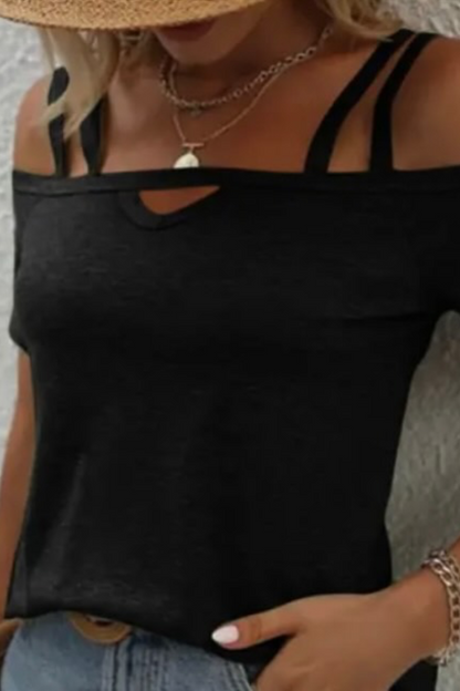 Strappy Short Sleeve Top