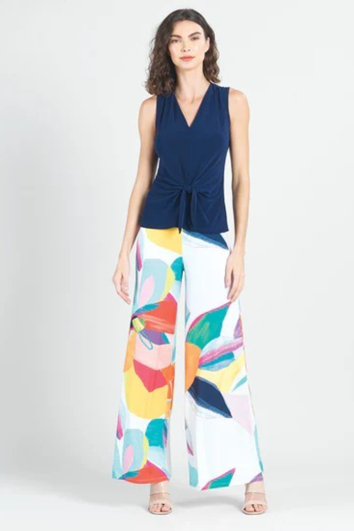 V-neck Front Tie Sleeveless Knit Top