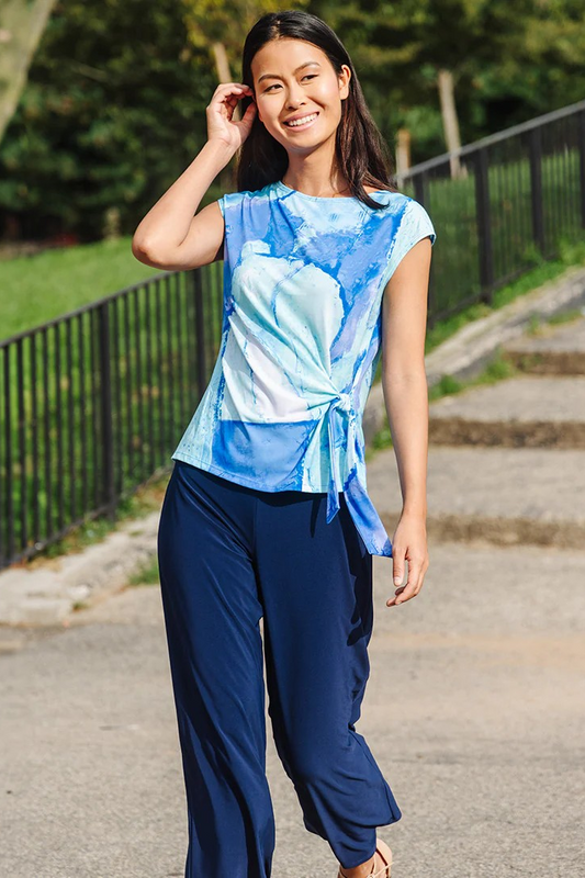 Watercolor Print Cap Sleeve Top