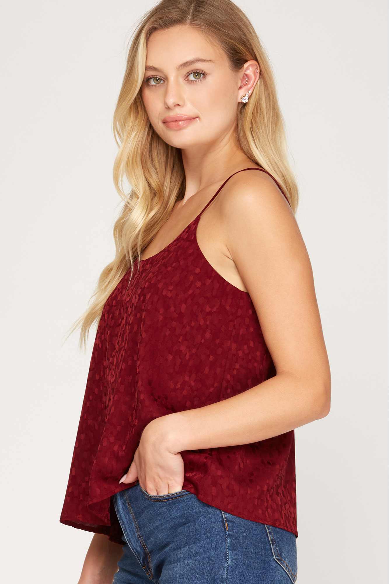 Cami Jacquard Satin Top