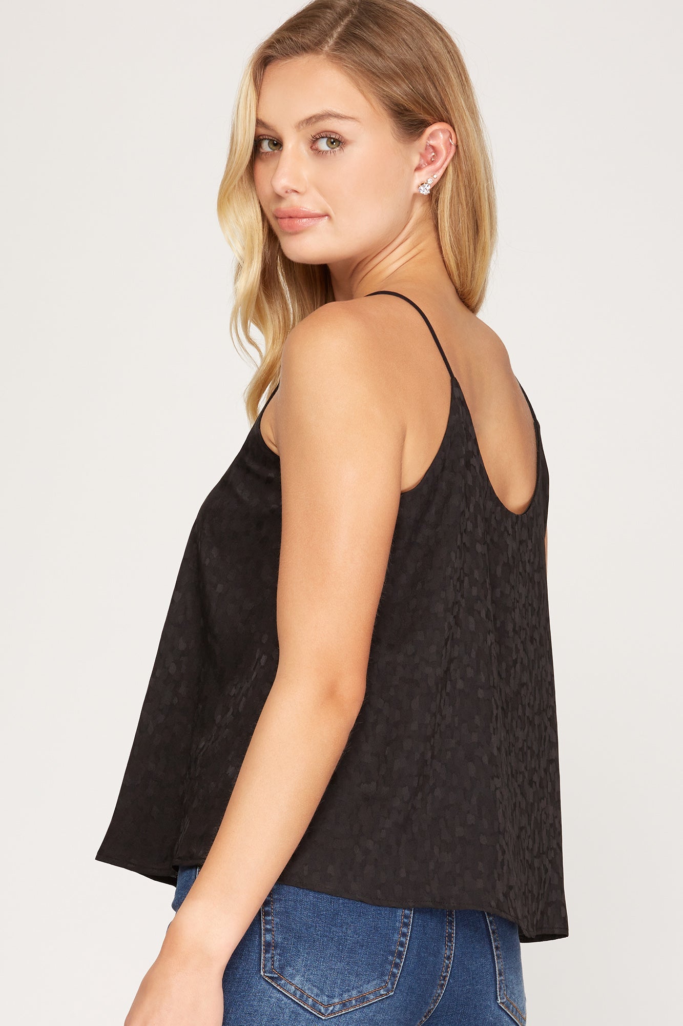 Cami Jacquard Satin Top