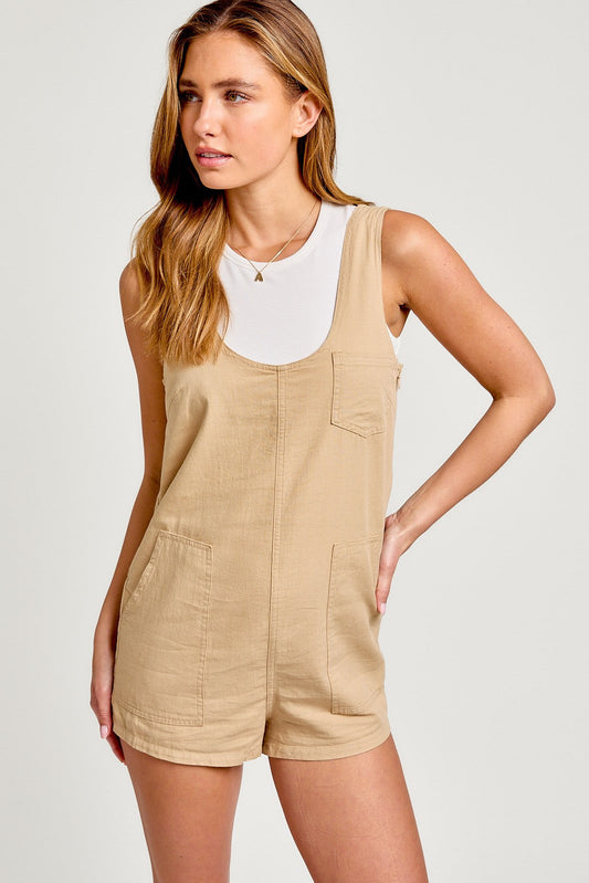 Scoop Neck Sleeveless Romper