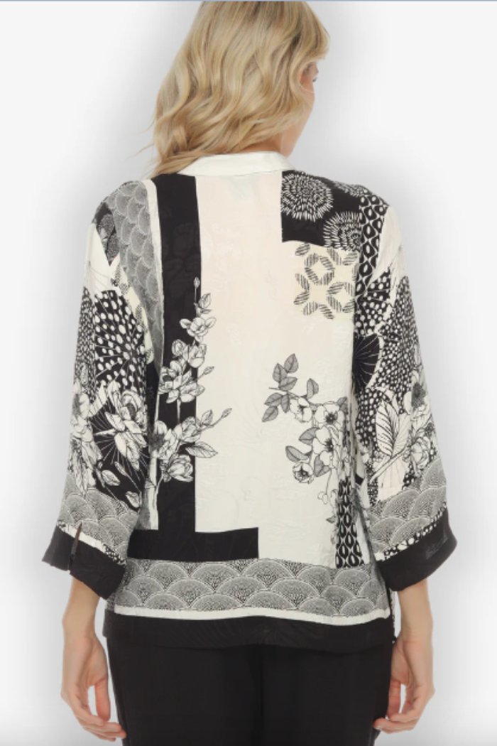 Black White Blossom Top