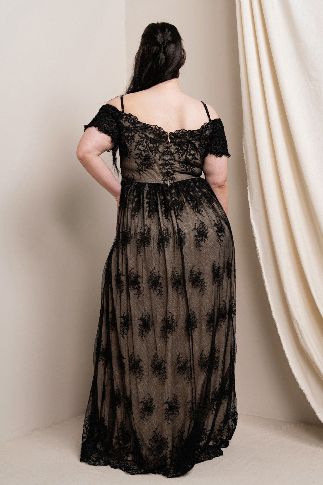 Off Shoulder Applique Lace Dress