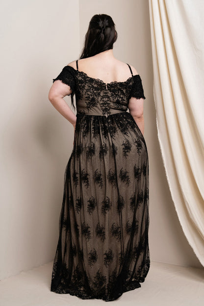 Off Shoulder Applique Lace Dress