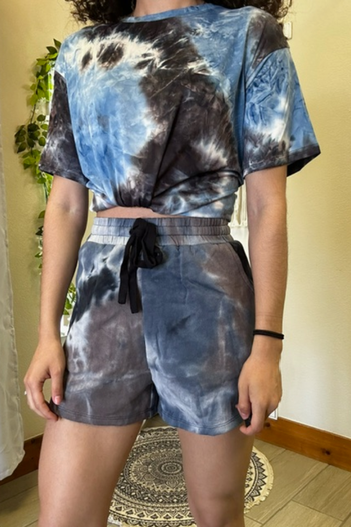 Tie Dyed French Terry Knit Shorts