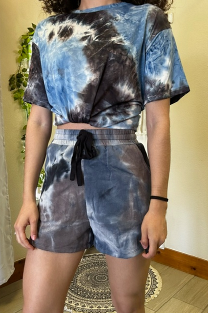 Tie Dyed French Terry Knit Shorts