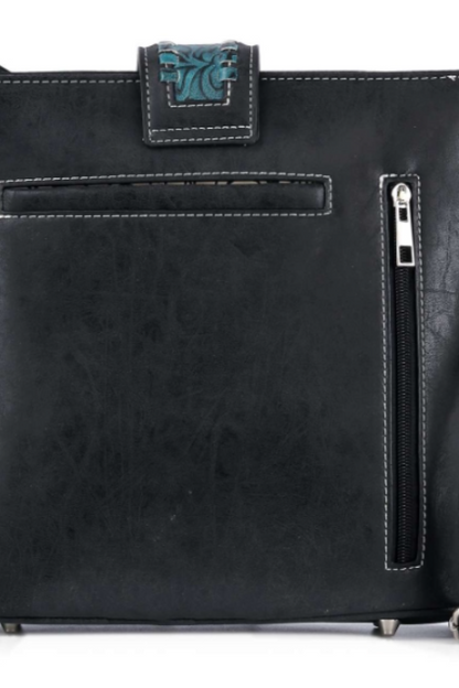 Western Blue Embroidered Crossbody