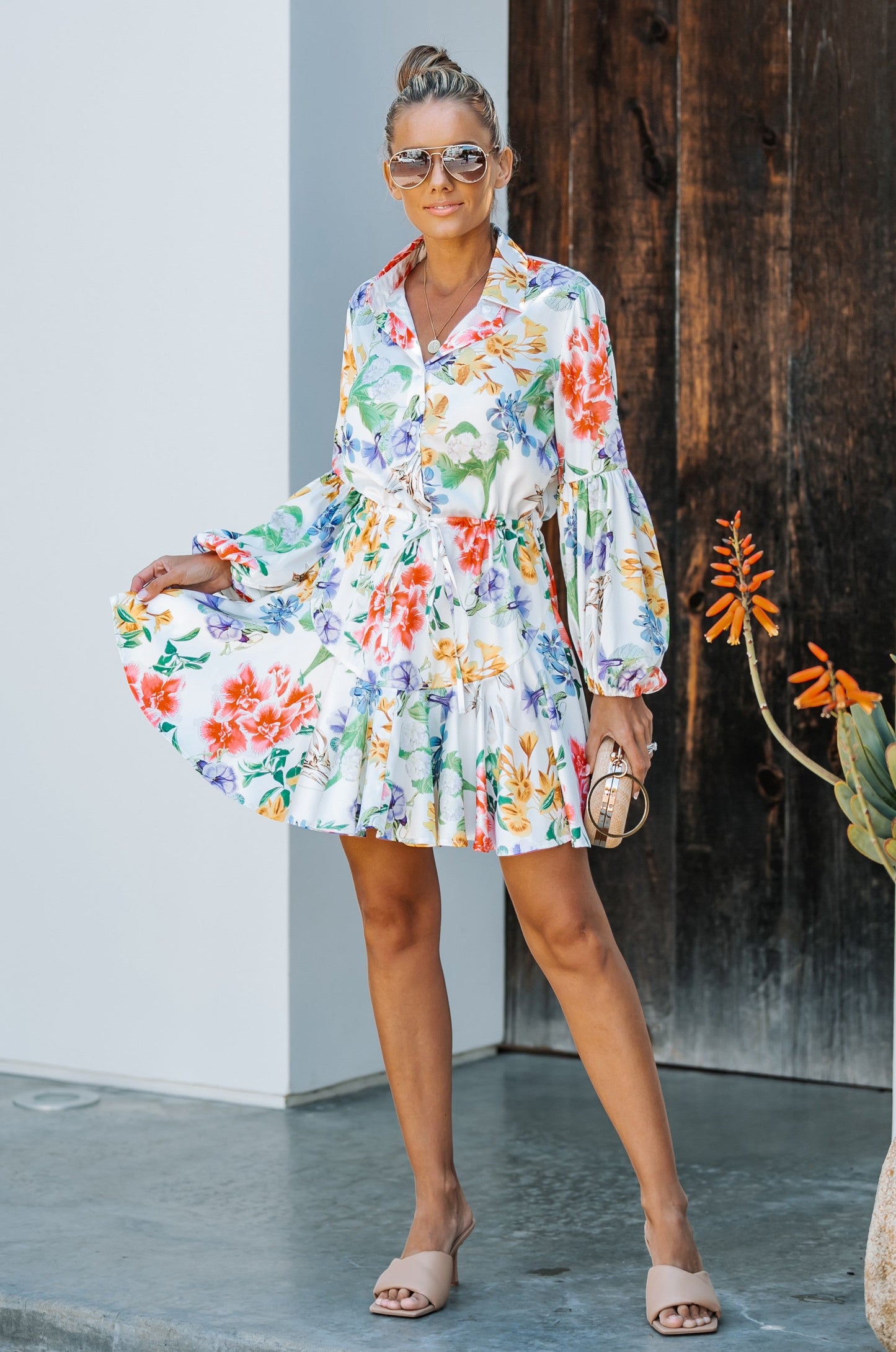 Bright Multi Floral Dress