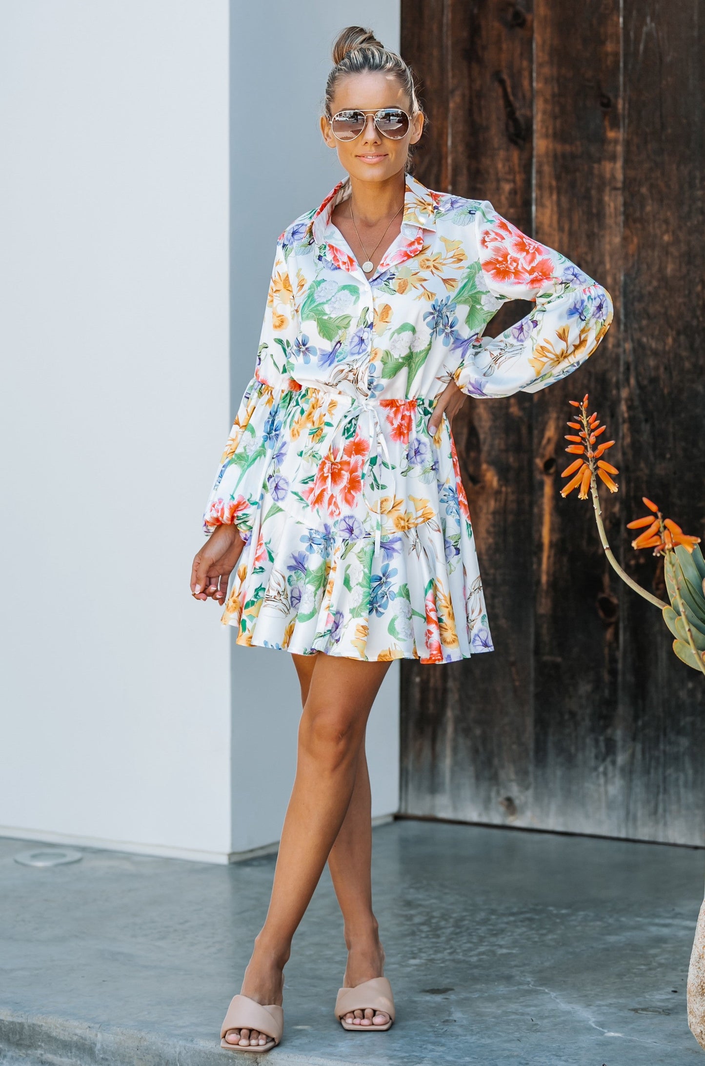 Bright Multi Floral Dress