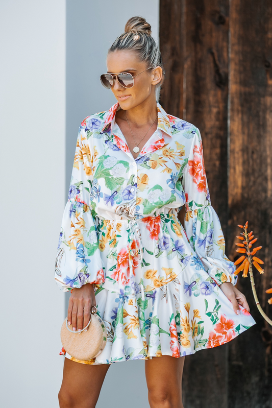 Bright Multi Floral Dress