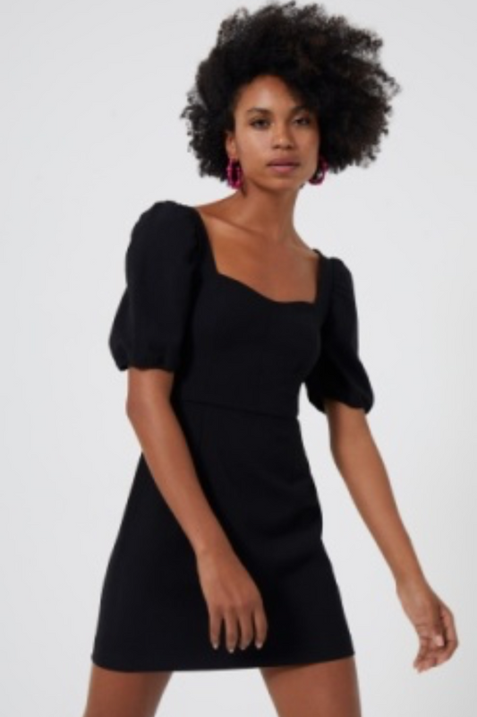 Berina Whisper Puffsleeve Dress- Black