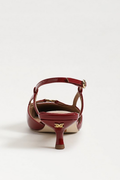 Toni Slingback Kitten Heel - Deep Scarlet Red Patent
