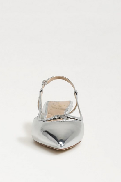 Toni Slingback Kitten Heel - Soft Silver Metallic