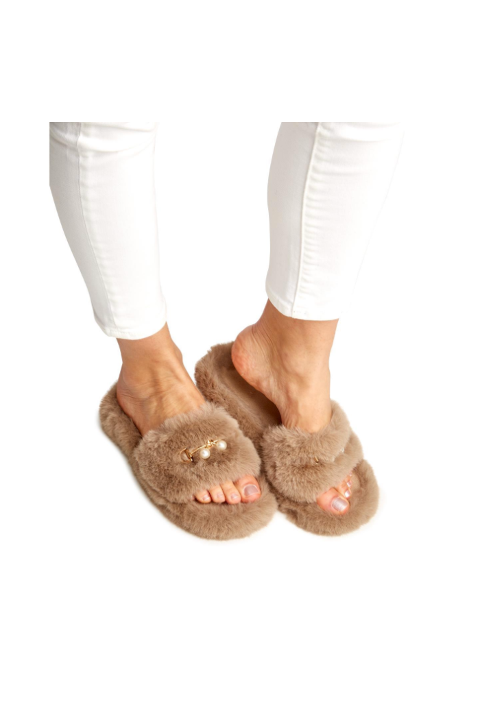 POSH FAUX FUR SLIPPER SLIDE