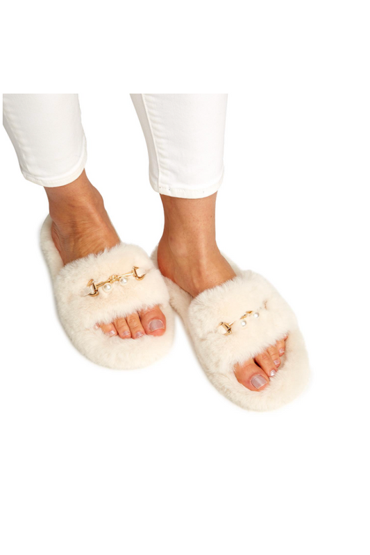 POSH FAUX FUR SLIPPER SLIDE