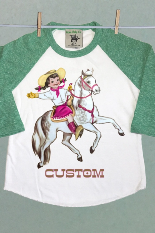 Sun Valley Cowgirl & Horse Children's Raglan Baseball Shirt
