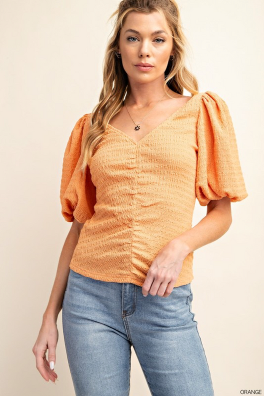 V Neck Short Sleeve Top