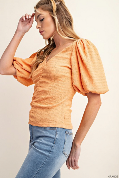 V Neck Short Sleeve Top