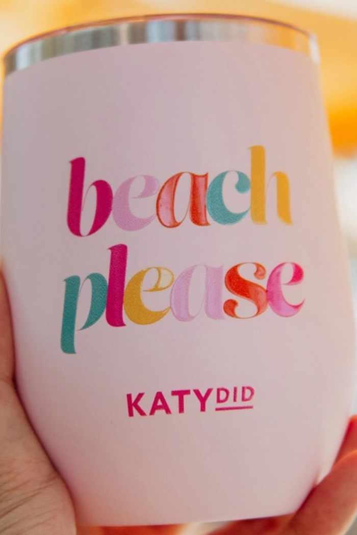 Beach Please Wine Tumbler